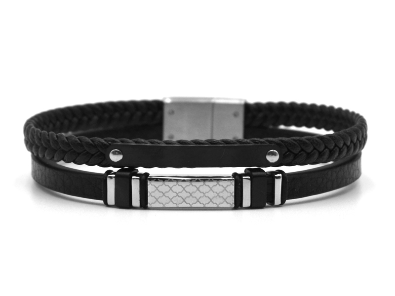 Lederarmband mit Edelstahlverschluß ( ca.20,5cm)