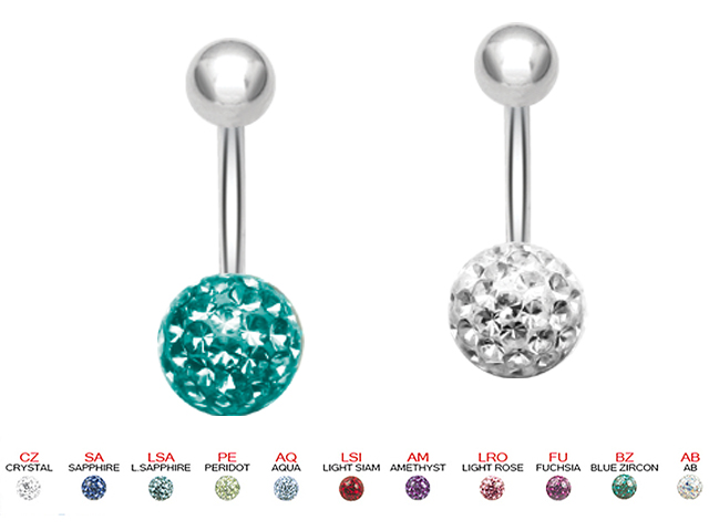 EPOXY COVERED CRYSTAL BALL BANANA (MEDIUM 8MM UNI COLOR)