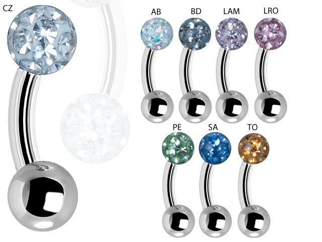 EPOXY COVERED CRYSTAL BALL MICRO BANANA (PETITE 2,5MM UNI COLOR)