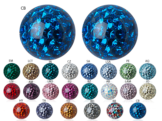 EPOXY COVERED CRYSTAL BALLS (MEDIUM 8MM UNI COLOR)