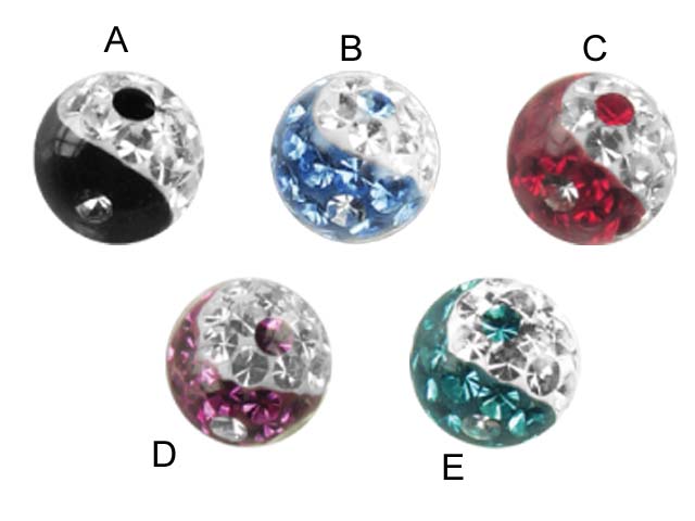 EPOXY COVERED CRYSTAL BALLS (SMALL 6MM YING YANG)