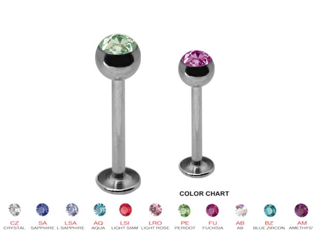 MICRO LABRET W. JEWELLED BALL