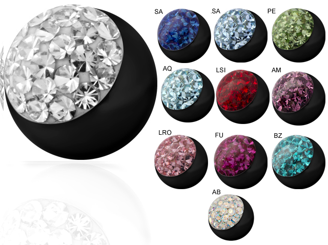 SS316L BLACK MICRO STEEL JEWELLED CRYSTAL BALLS