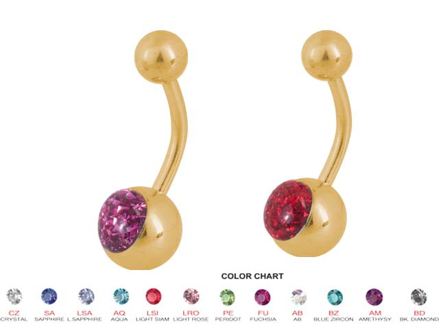 SS316L GOLD PVD STEEL CRYSTAL BANANAS