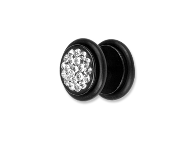 BLACK CRYSTAL FAKE PLUGS (10MM)