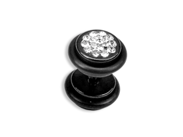 BLACK STEEL CRYSTAL FAKE PLUGS
