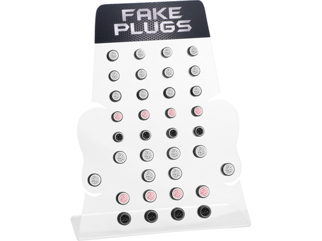 DISPLAY WITH FAKE PLUGS (20PCS OF 8MM, 16PCS. OF 10MM)
