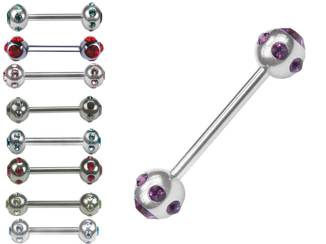 DOUBLE TIFFANY  BARBELLS FOR NIPPLE