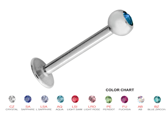 MICRO LABRET W. JEWELLED BALL