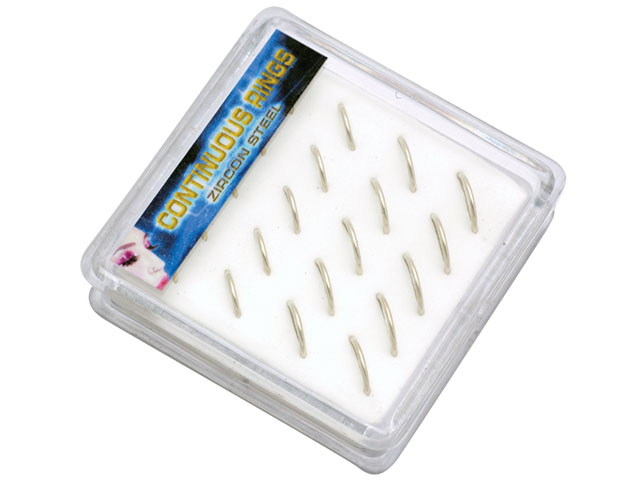 BOX WITH SS316L GOLD PVD STEEL CONTINUOUS RING(0.8x7/8/9)