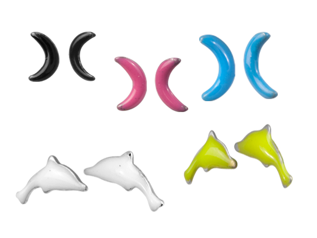 SS316L CURVED NOSESTUDS WITH ENAMELS