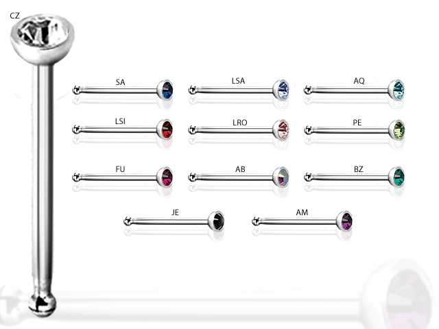 SS316L JEWELLED NOSE BONES (GLUE)