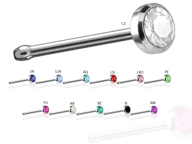 SS316L JEWELLED NOSE BONES (SETTING)