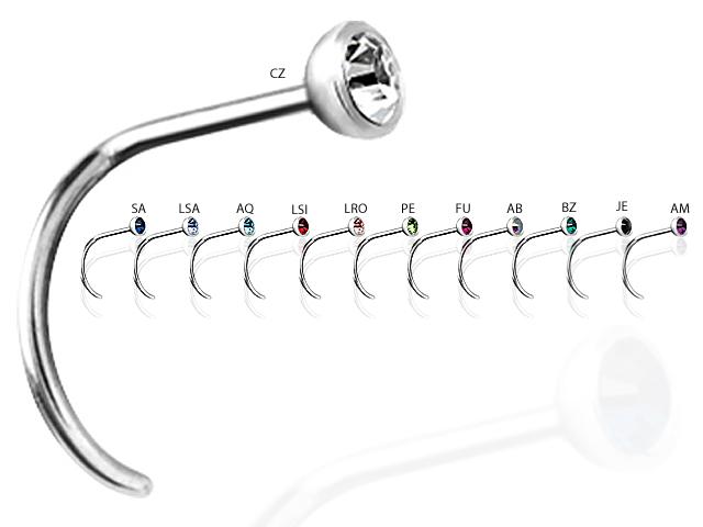 SS316L JEWELLED NOSESTUDS (GLUE)