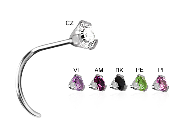 SS316L NOSESTUDS WITH CUBIC ZIRCONIA SETTING
