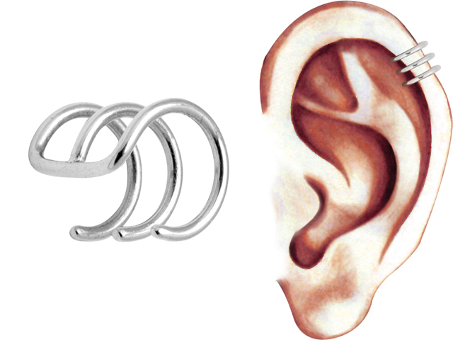 SS316L TRIPLE RING FAKE CARTILAGE
