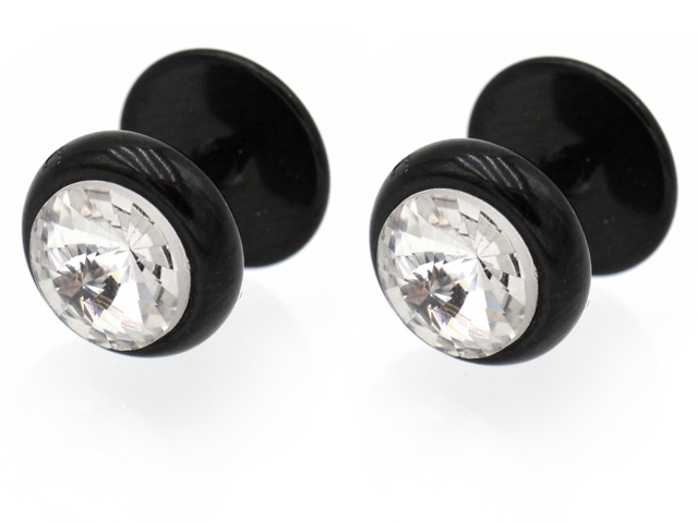 Ohrstecker PVD schwarz 9mm