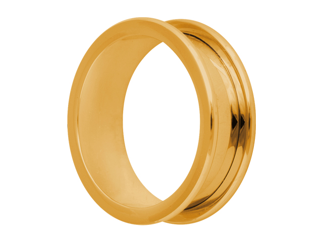 SS316L GOLD PVD STEEL FLESH TUNNELS (ROUND EDGES)