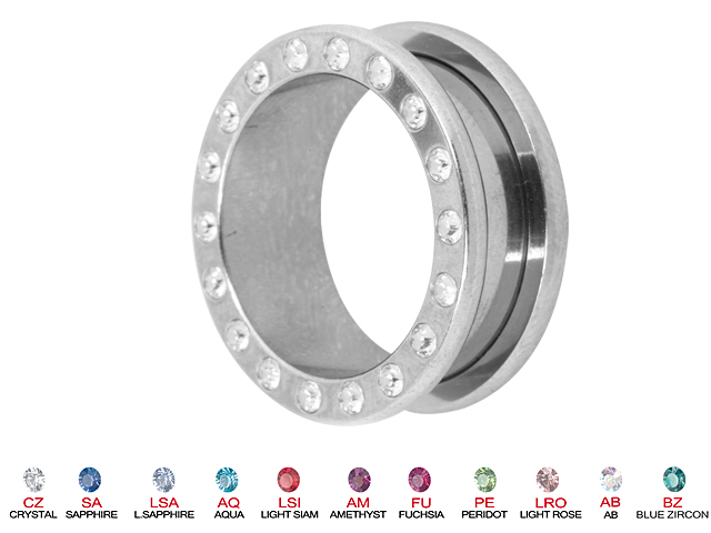 SS316L MULTI JEWELED FLESH TUNNELS