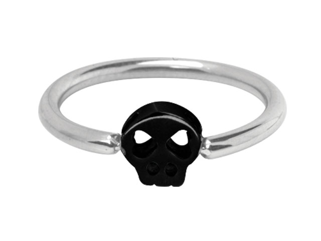 BLACK STEEL SS316L CASTING MICRO SKULL RING