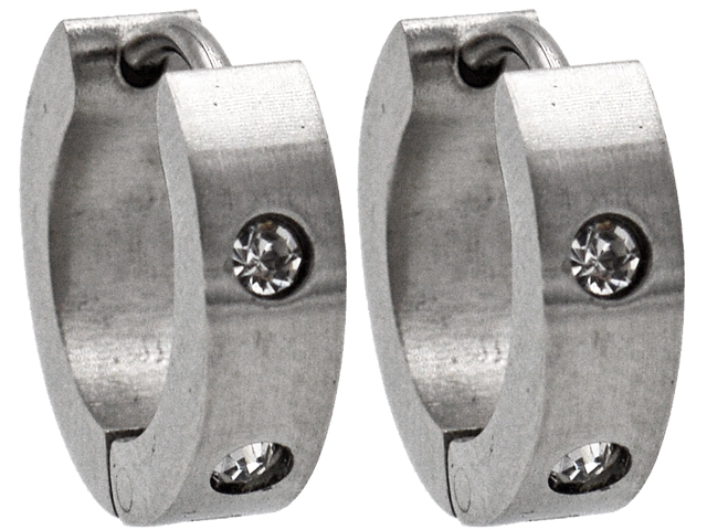 Creolen aus Edelstahl mit Stein