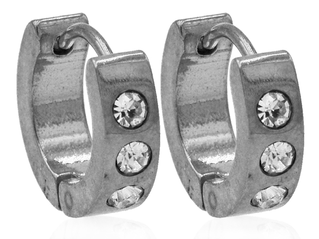 Creolen aus Edelstahl mit Stein