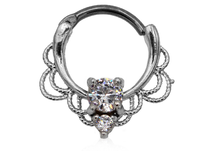 316L SEPTUM CLICKER ROPE DESIGN ZIRCONIA