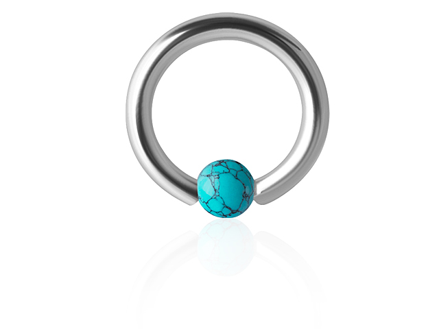 SS316L BALL CLOSURE RING WITH CREATED GEMS DIMPLE BALL 03MM