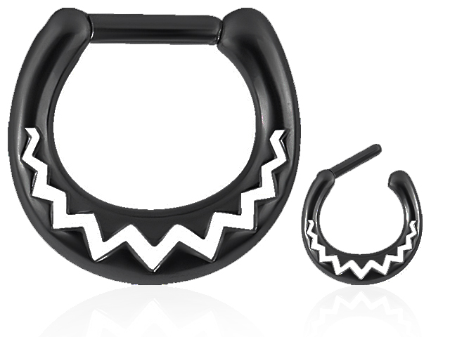 BLACK PVD SS316L CASTING SEPTUM RING (AFRICAN PATTERN)