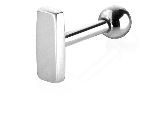 SS316L TRAGUS / HELIX BARBELL (SHORT FLAT WIRE)