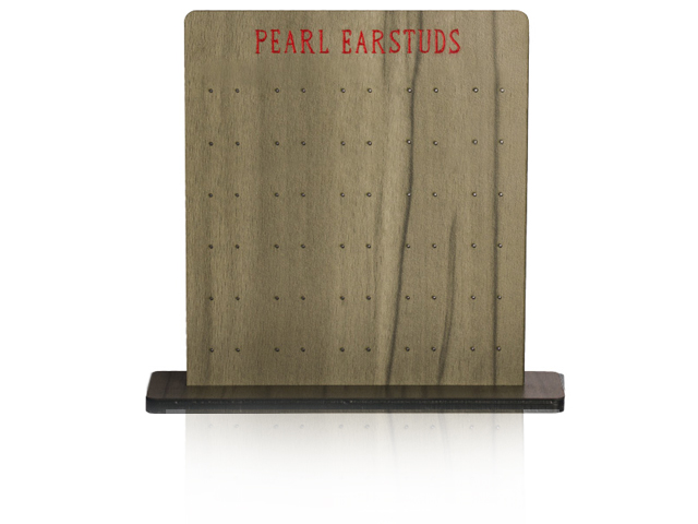 VENEER WOOD AND ACRYLIC STAND FOR 30 PAIRS PEARL EARSTUDS