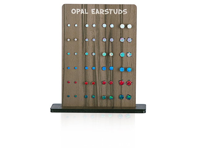 DIAMOND CUT OPAL EAR STUDS (24 PAIRS ON FREE DISPLAY)