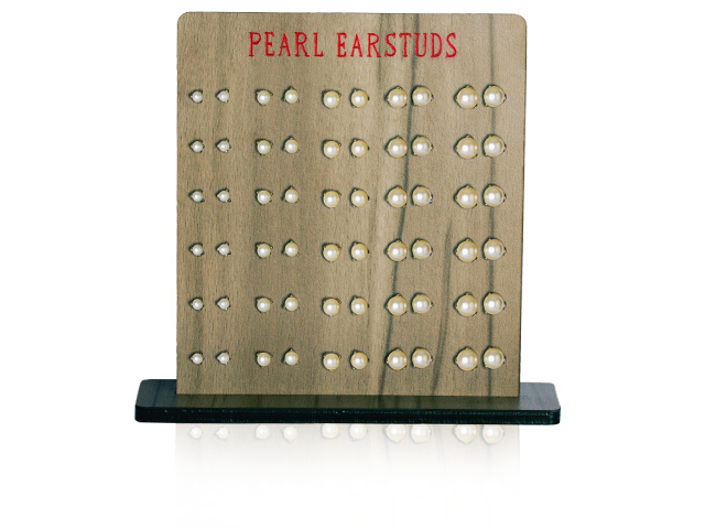 VENEER DISPLAY WITH 30 PAIRS  SWAROVSKI® PEARLS EAR STUDS