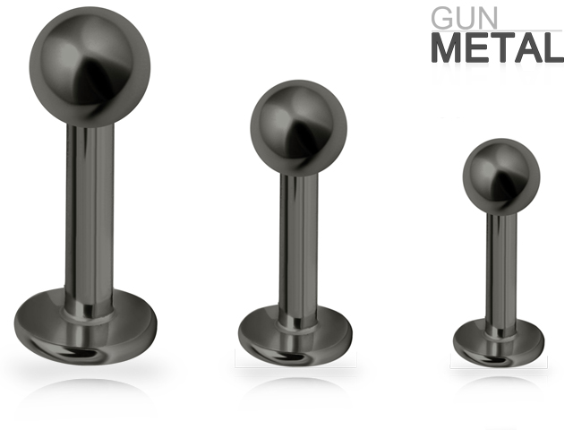 SS316L GUNMETAL STEEL MICRO LABRETS