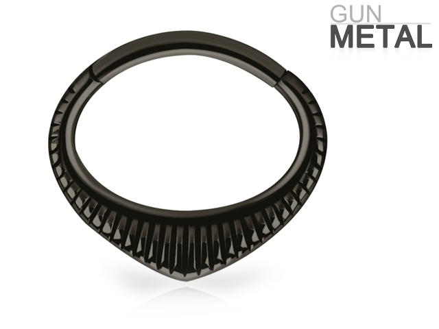 GUNMETAL PVD HINGED SEPTUM AND DAITH CLICKER