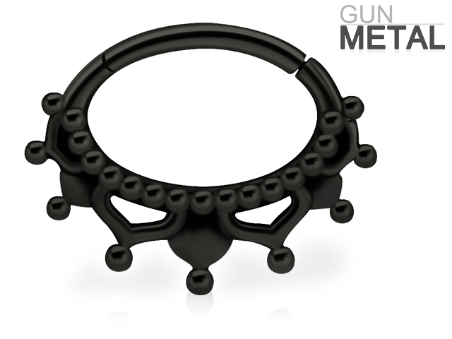 GUNMETAL PVD HINGED SEPTUM AND DAITH CLICKER