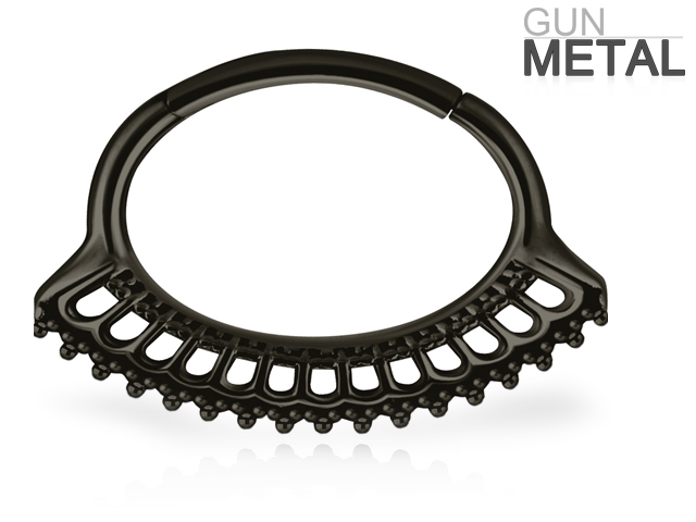 GUNMETAL PVD HINGED SEPTUM AND DAITH CLICKER