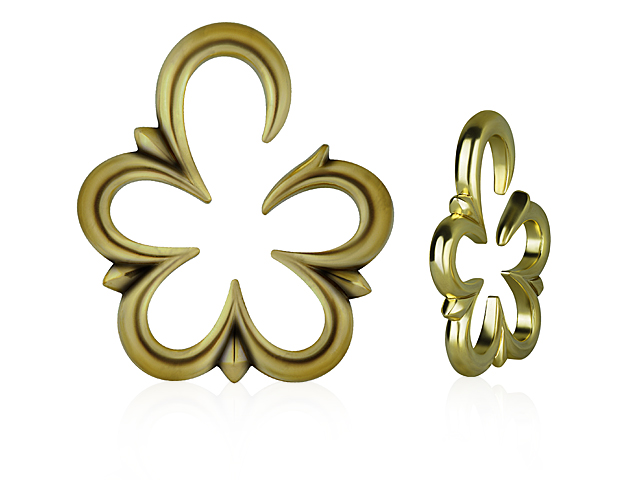 TRIBAL BRASS EAR WEIGHT, FLOWER SHAPE (18 GRAM, SOLD BY PCS)