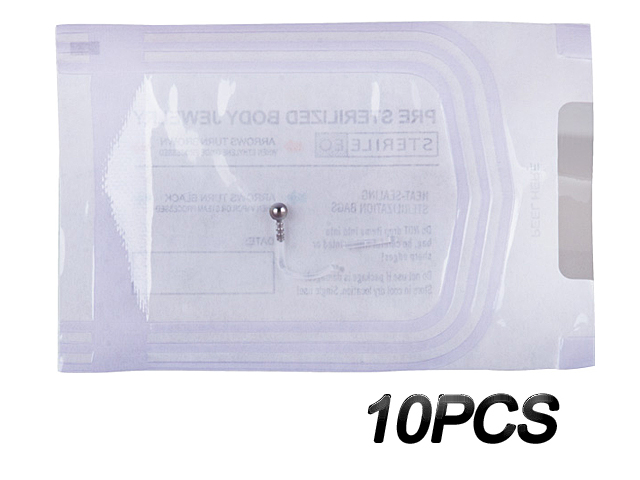 STERILIZED BIOPLAST® NOSESTUDS WITH TITANIUM BALL (10PC/PACK)