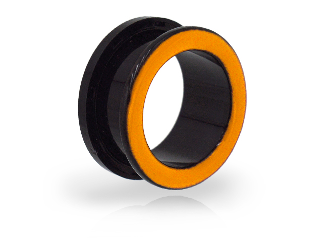 BLACK ACRYLIC FLESH TUNNELS WITH ENAMEL (3-12MM)