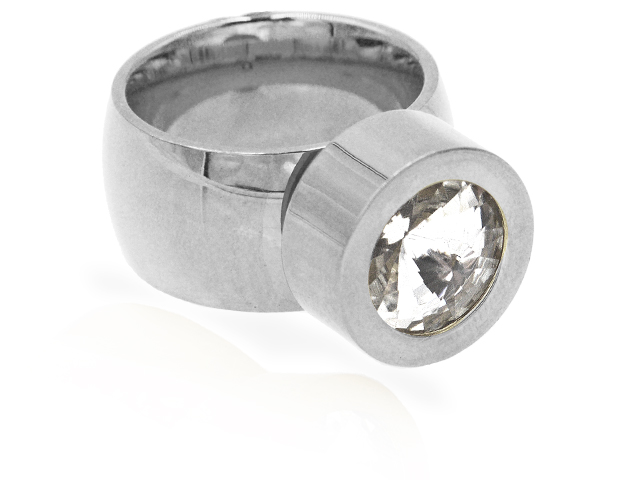 Edelstahlring "austauschbarer Stein"