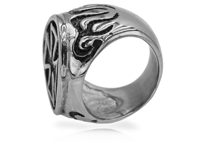 Edelstahlring "Crossfire"