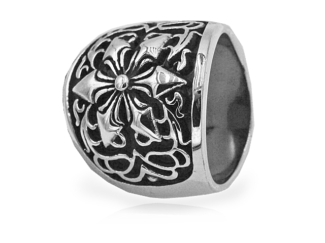 Edelstahlring "Fleur de lis"