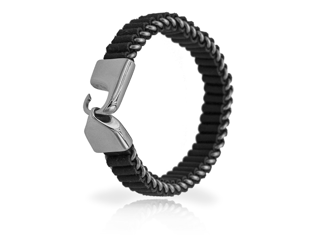 Lederarmband "Jorge" mit Edelstahl