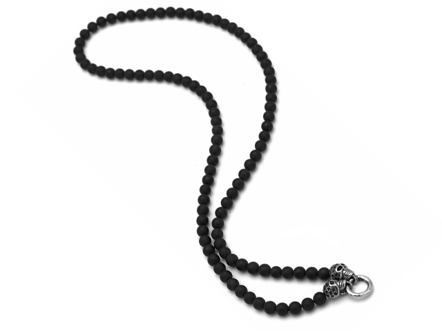 Edelstahlkette mit Onyxballs "Mexican Skulls"