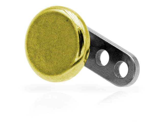 TITANIUM DERMAL ANCHOR WITH ZIRCON GOLD DISC (1.2MM INTERNAL)