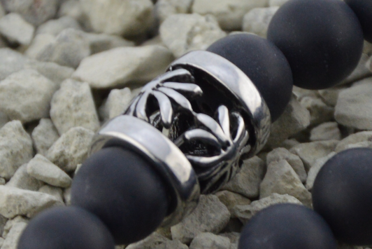 Onyxkette mit Edelstahl