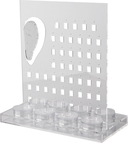 EMPTY ACRYLIC DISPLAY FOR HINGED RINGS (50PCS) W. 8 BOXES