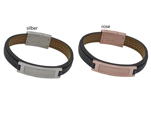 Lederarmband "Rick" mit Edelstahl