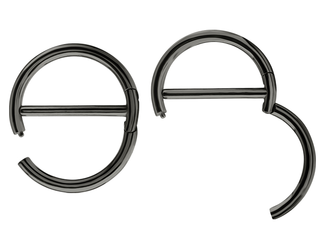 GUN METAL PVD SS316L DOUBLE CLICKER NIPPLE RING